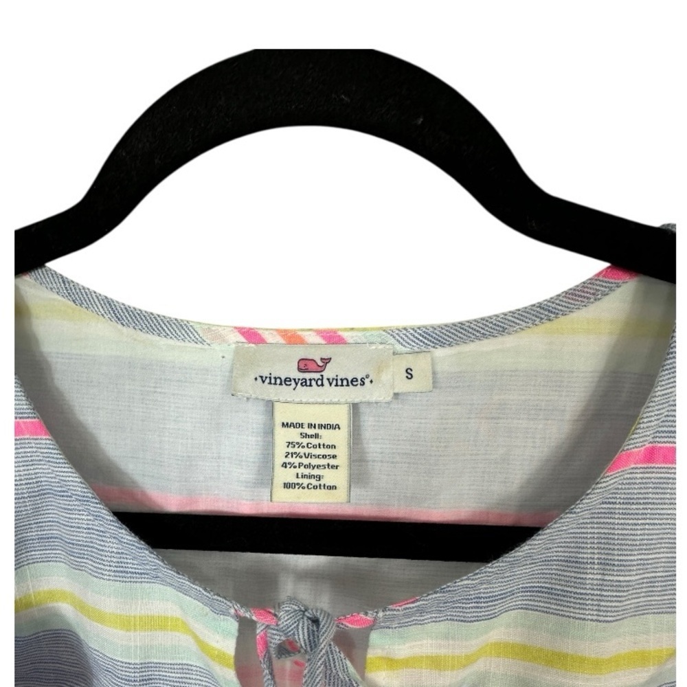 VINEYARD VINES Women’s St Barths Flutter-Sleeve Tunic Cotton Dress-Size Small - Picture 2 of 5